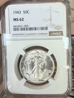 1943 Walking Liberty Half Dollar MS 62 NGC