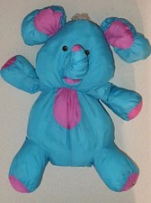 Fisher-Price Wild Puffalumps Elephant 19" Plush Blue Vintage 1987