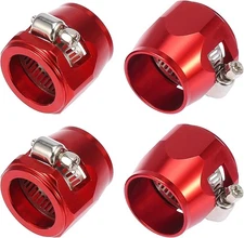 4PC 10AN Hose Finisher Clamp Oil/Gas/Fuel line Hose Clamp Red Aluminum Alloy