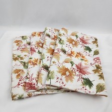 Fall Floral Tea Towel Kitchen Set of 4 Rust Gold Cream Green Fall Large