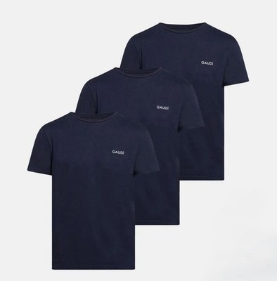 NEU* Gaudi T Shirts 3er Pack Gr M Baumwolle Blau Marine OVP Ungetragen