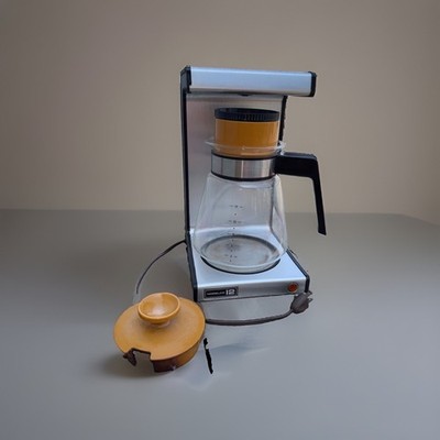 Vtg 70s Norelco 12 Cup Coffee Maker Glass Carafe Orange Lid Filter Basket HD5135