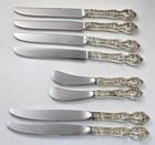 (8) Assorted Wallace LA REINE Sterling Silver Handled Knives & Butter Spreaders