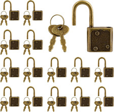 15pcs Mini Bronze Padlocks with Key Vintage Small Luggage Diary Locks