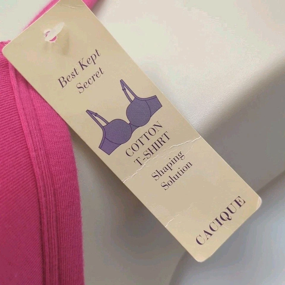 NEW Lane Bryant Caciqye Cotton T-Shirt Bra Shaping Solution Hot Pink Size 42D - Image 4 of 4