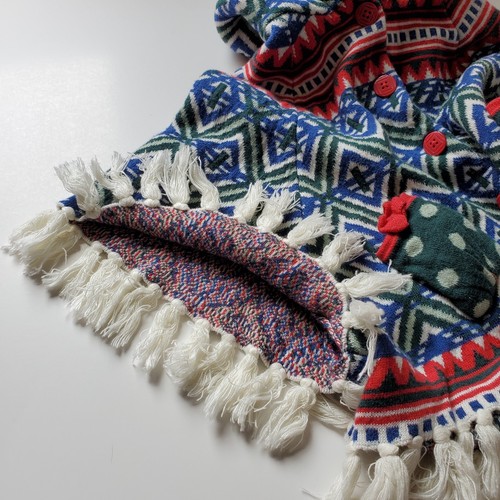 Matilda Jane Sweater Girls Size 2 Cardigan Cape Hood Poncho A Caroling We Go - Picture 11 of 13