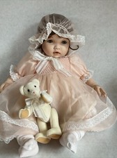 18" Porcelain CARISSA by Pauline Bjonness-Jacobsen With Bear Doll Brunette Peach