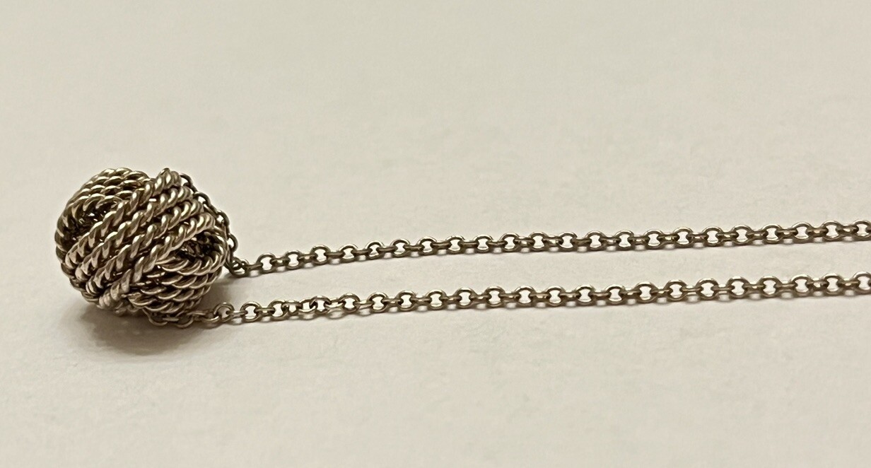 Tiffany & Co. Genuine LOVE Knot Twist Ball Sterli… - image 11