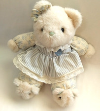 Toys R Us Bear Plush Musical ABCs Blue Dress Bear Slippers 12” Vintage 1993