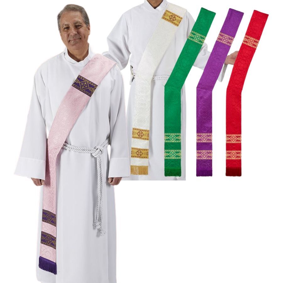 Colección Aviñón Cordón Lateral Diácono Estola Iglesia Vestimenta con Cordón Lateral 110 In