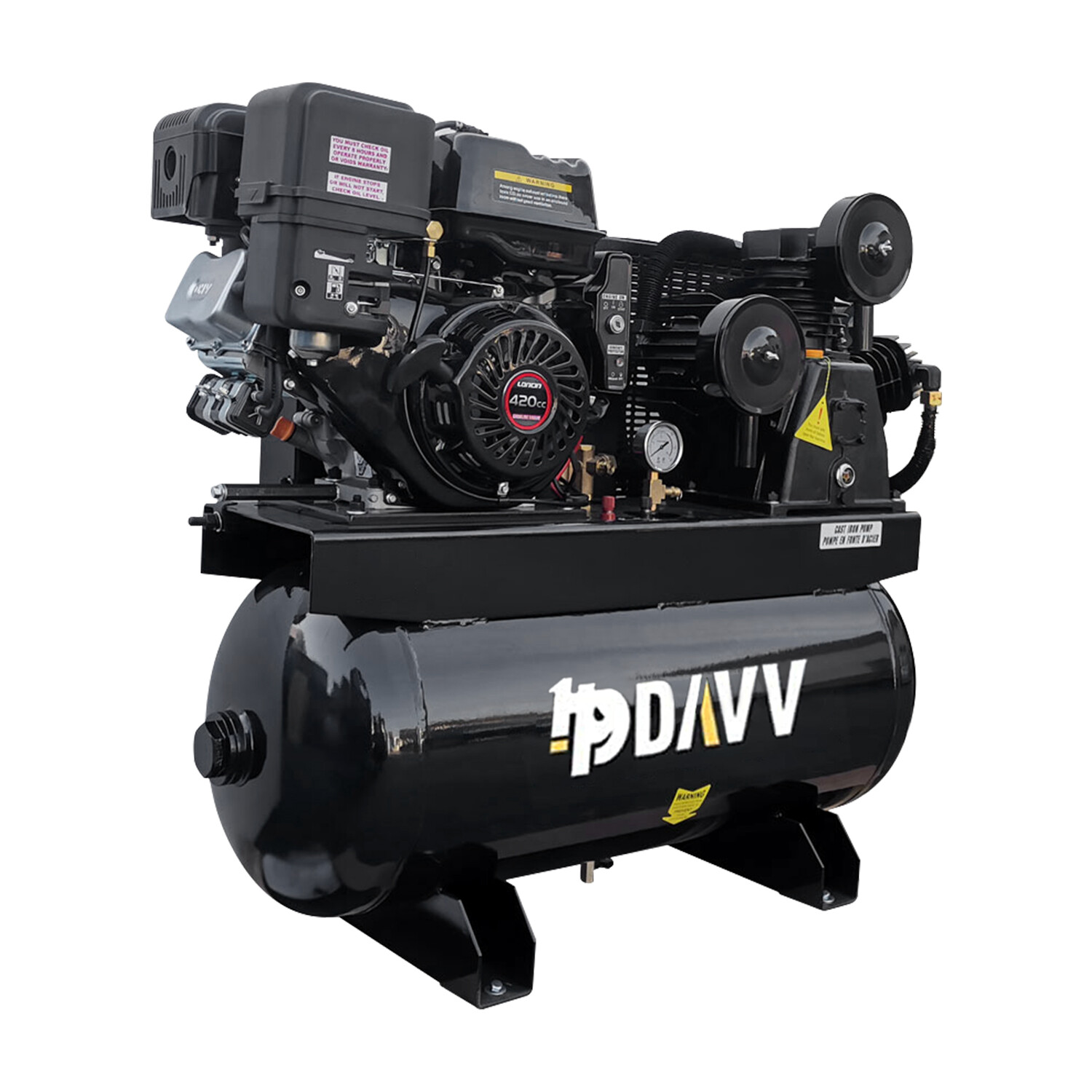 13HP Horizontal Gas-Powered Air Compressor 420CC Engine 30Gal Tank 180Psi 24Cfm