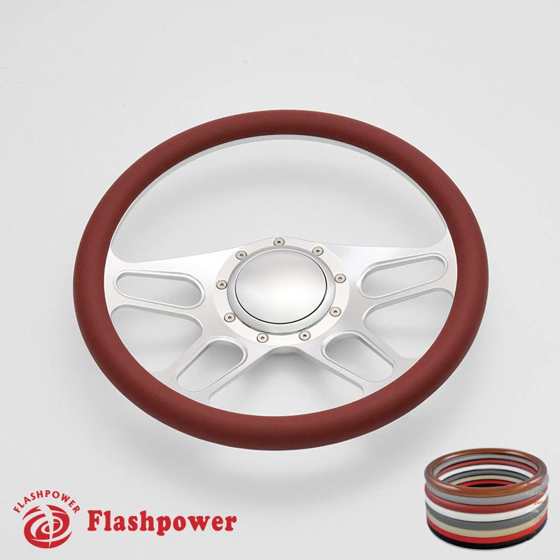 Volante Billet de 14" Gris Oscuro HalfWrap Ford Thunderbird Mustang EXP con Bocina Foto 3 de 4