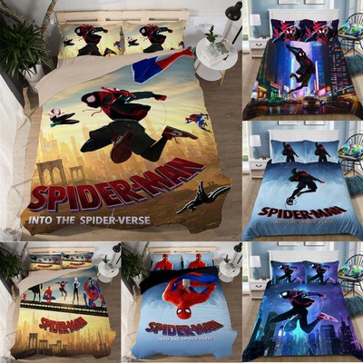 Spider Man Miles Morales Bedding Set 3pcs Of Duvet Cover Pillowcases Quilt Cover Ebay