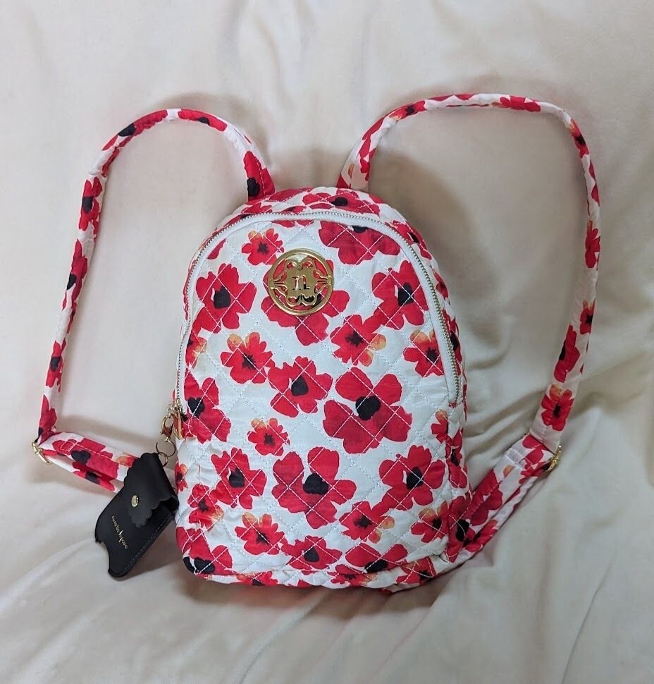 Nanette Lepore Backpack Purse Mini Washable Quilted Floral Poppy Print Colorful Floral Wipeable Backpack I Poppy Kids Co main image 4