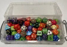 Multi Sided Dice 90 Count Dice Role Play Gaming Die With Storage Container D&D