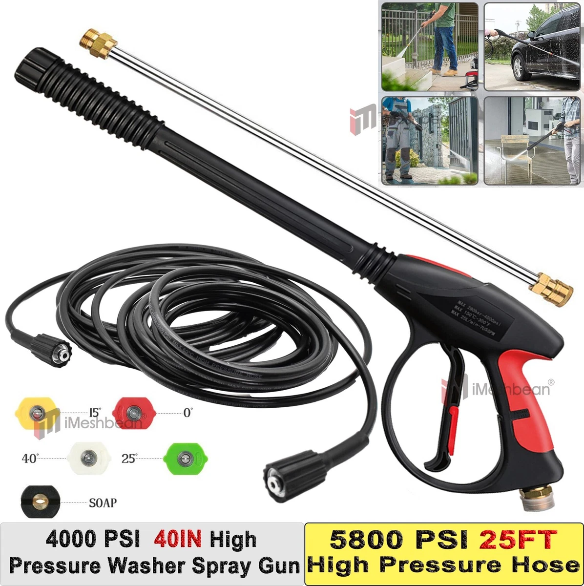 4000PSI High Pressure Car Power Washer Spray Gun Extension Wand Lance  Nozzle Tip