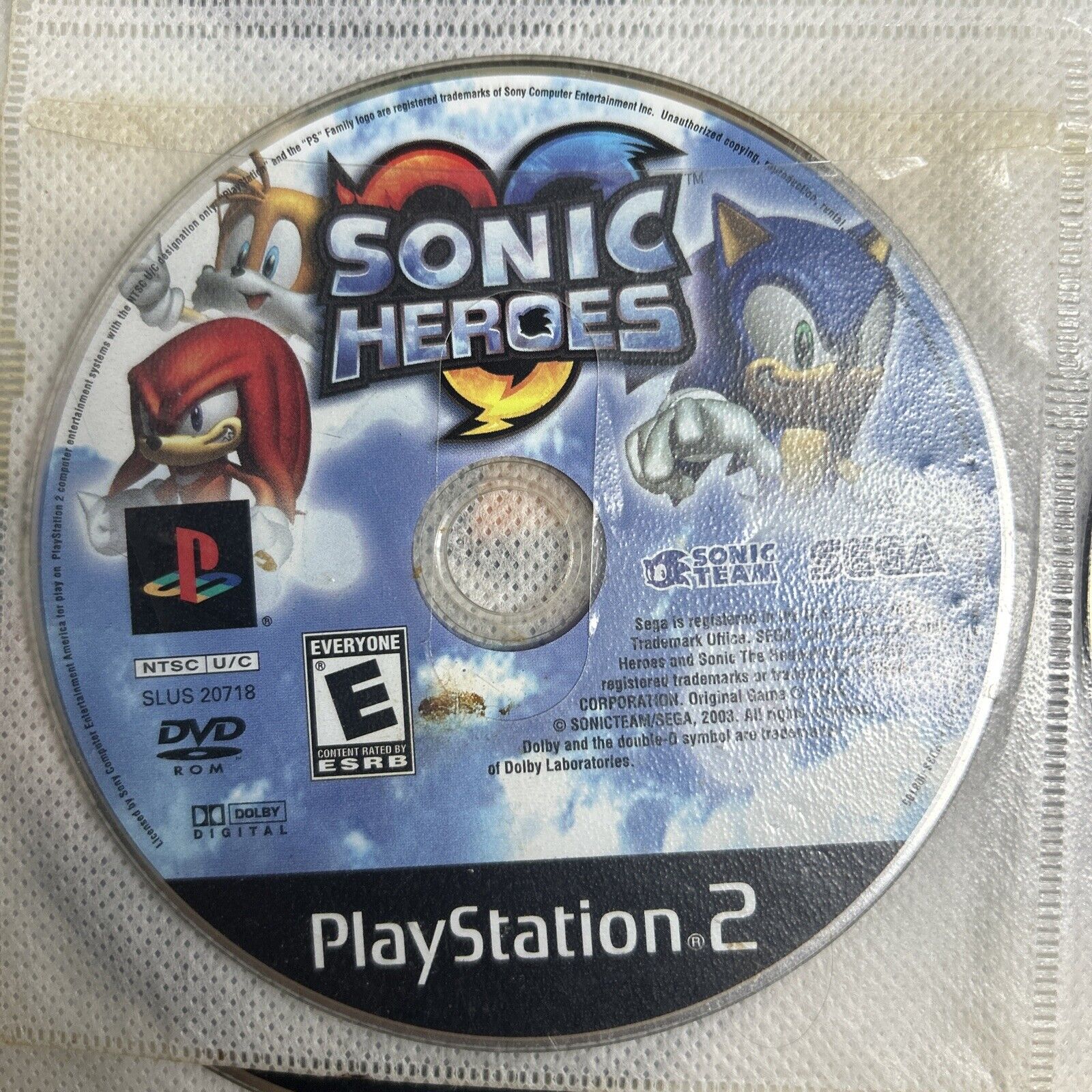 Now, a ps2 cd-rom disc that is not blue, this game is physically