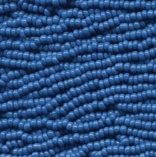 Teal Blue Czech PRECIOSA rocailles glass 11/0 seed beads, Hank/12 strands .