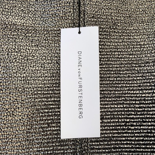 New Diane Von Furstenberg Wool Blend Size 10 Katinko Mini Skirt Silver Metallic - Picture 2 of 16