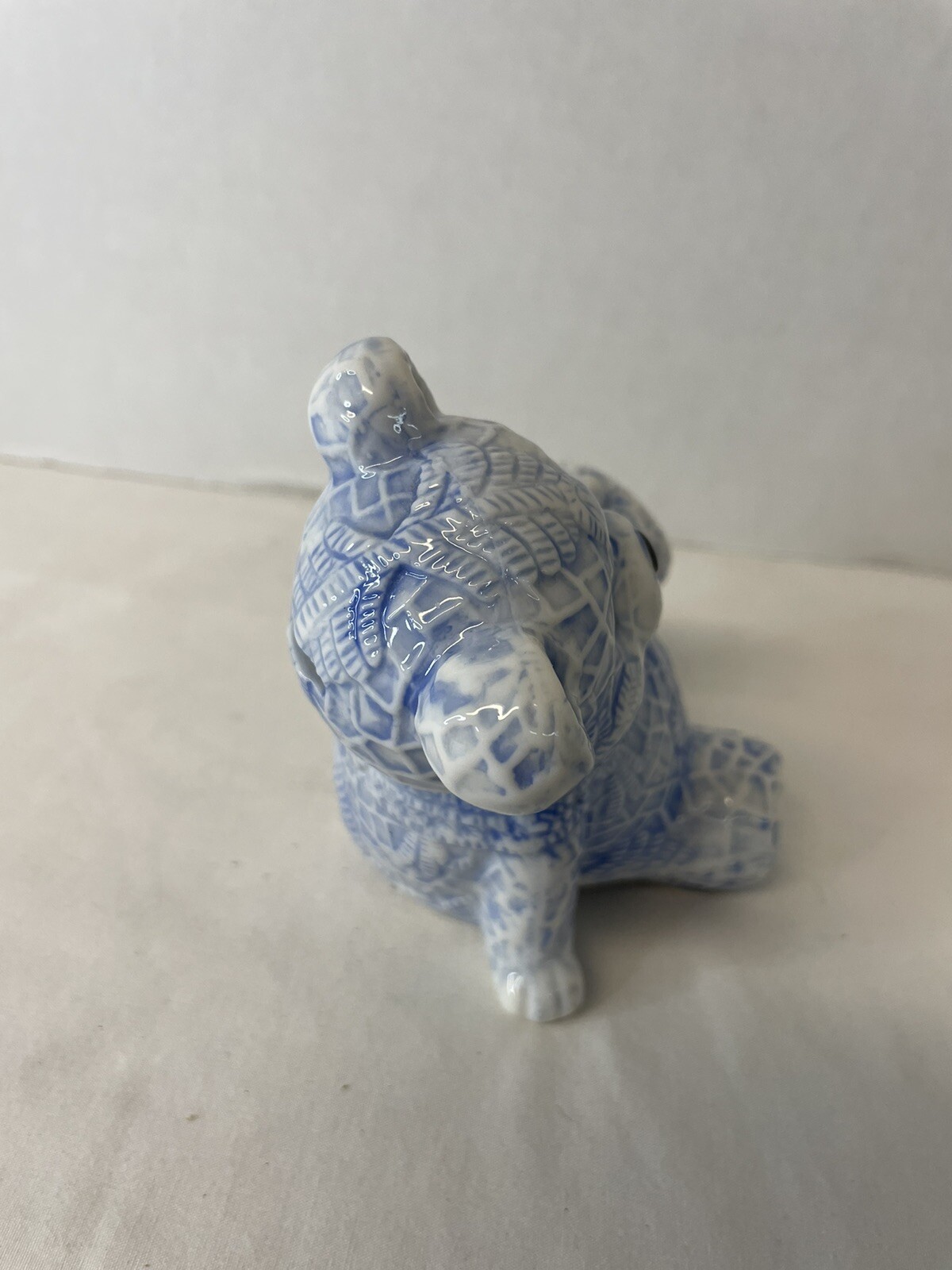 Blue & White Reclining Teddy Bear Piggy Bank Childs Nursery