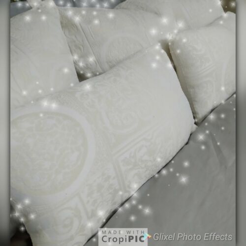 Large Scatter Cushions And Matching Bolsters Cream 100% Natural Cotton Exclusive - Picture 6 of 7