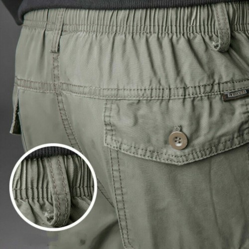 Men Casual Cargo Pant Multi Pocket Tactical Loose Trousers Quick Dry Outdoor - Picture 10 of 16