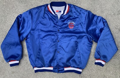 80s Swingster Chicago Cubs ボンバージャケット XL Vintage 80s Chicago Cubs Mens XL Swingster Satin Bomber Jacket 90s