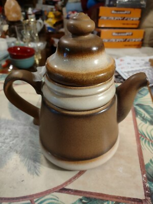 VINTAGE BROWN STAFFEL STONEWARE TEAPOT W.GERMANY #3050