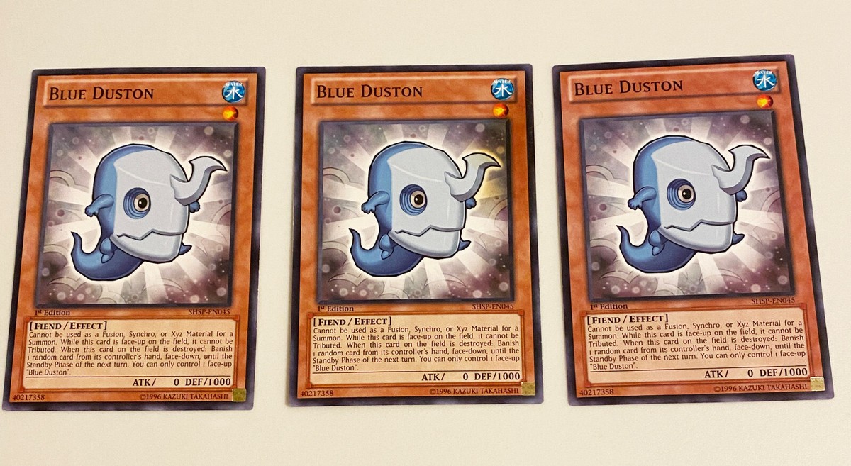 3X YUGIOH BLUE DUSTON- SHSP- COMMON - NEAR MINT | eBay