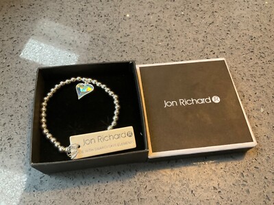 Jon Richard Silber Metall Armband mit Herz mit Swarovski Elementen Neu in OVP
