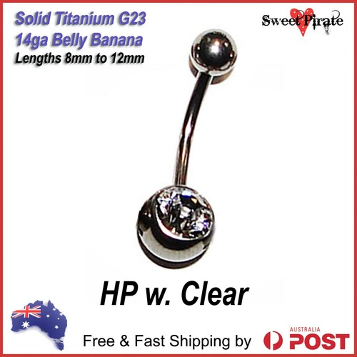 Titanium G23 Solid Banana 14ga Body Piercing Jewellery Bar Ring Belly Navel - 第 7/24 張圖片