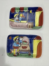 VINTAGE THE CELLAR ITALY Set Of 2 SIDE SMALL PLATES MARKET HAND PAINTED MACYS