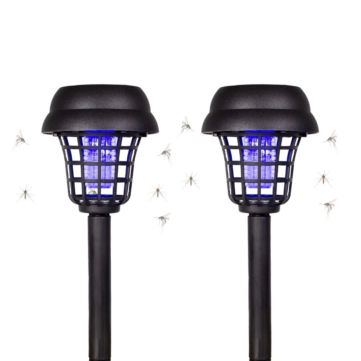 2 in 1 Solar Insect Zapper with Stakes Mosquito Killer 2 light