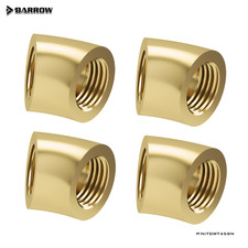 Barrow G1/4" Female to Female Extender Fitting, 45 Degree Angle, Gold 4 Pack