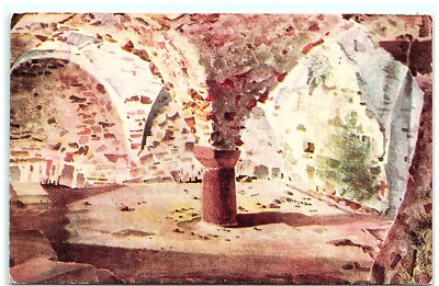 S03-6727, ST. MARY'S CRYPT, MONT ORGUEIL CASTIL, JERSEY, *VINTAGE POSTCARD