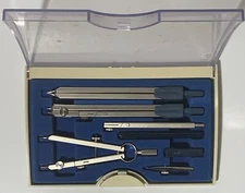 Staedtler Italy Precision Math Drafting 7 Piece Set w/Case # 559-09 USED
