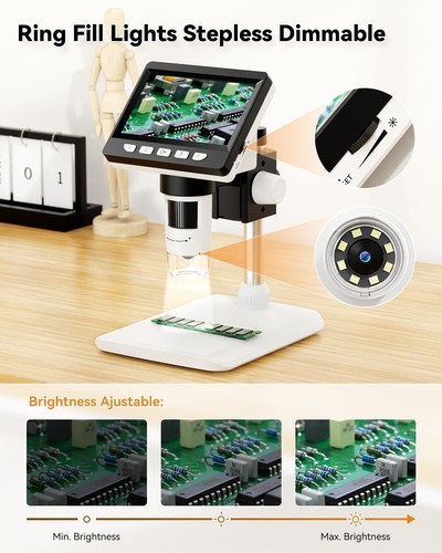 Microscopio de monedas con aumento de 1000X y 8 luces LED ajustables color negro - Picture 4 of 8