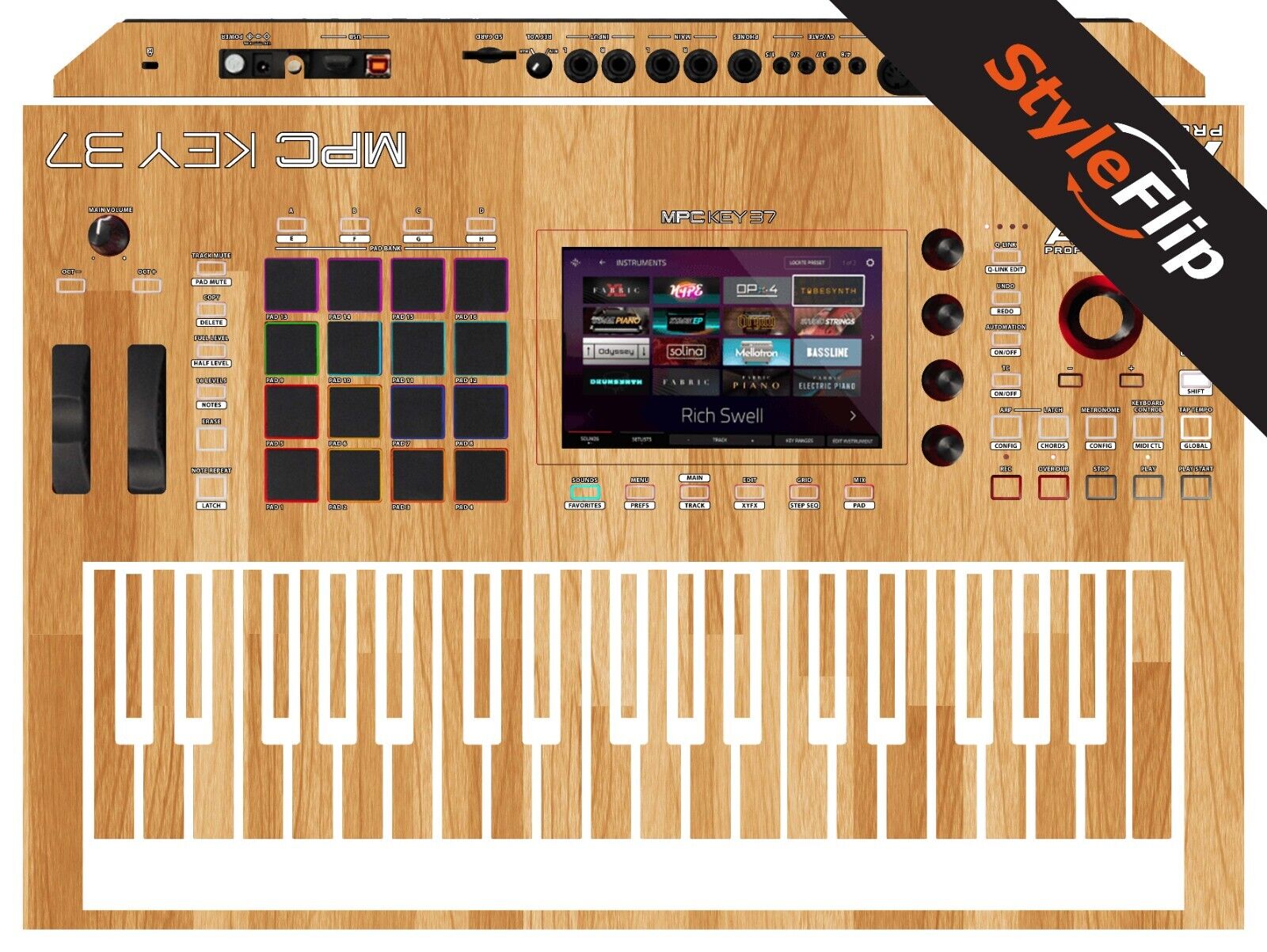 MPC Key 37 Standalone Skin | Wood #5 | Protective Decal | StyleFlip