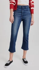 $327 Moussy Women's Blue Emma Cropped Flared Jeans Pants Size 27