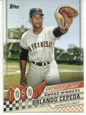  2020 TOPPS BASEBALL - ORLANDO CEPADA - DECADES BEST - 1950's AWARD WINNERS - #8