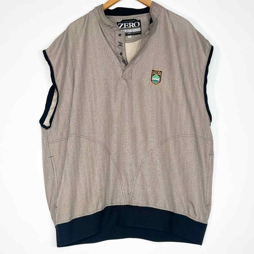 Zero Restriction Golf Outerwear Chevron Pullover Vest Beige Tan Black