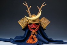 Japanese Samurai Helmet Middle Size -Shikanosuke Kabuto with a Mask- Tsushima