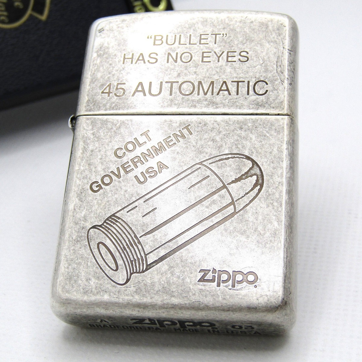 Colt Government 45 Automatic Bullet Zippo Oil Lighter 2003 Mint