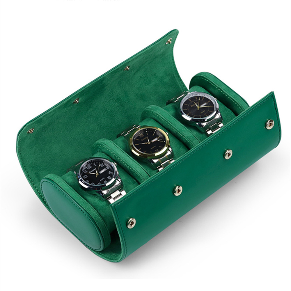 1/2/3 Slots Leather Travel Watch Case Roll Organizer Portable Watch Box ...