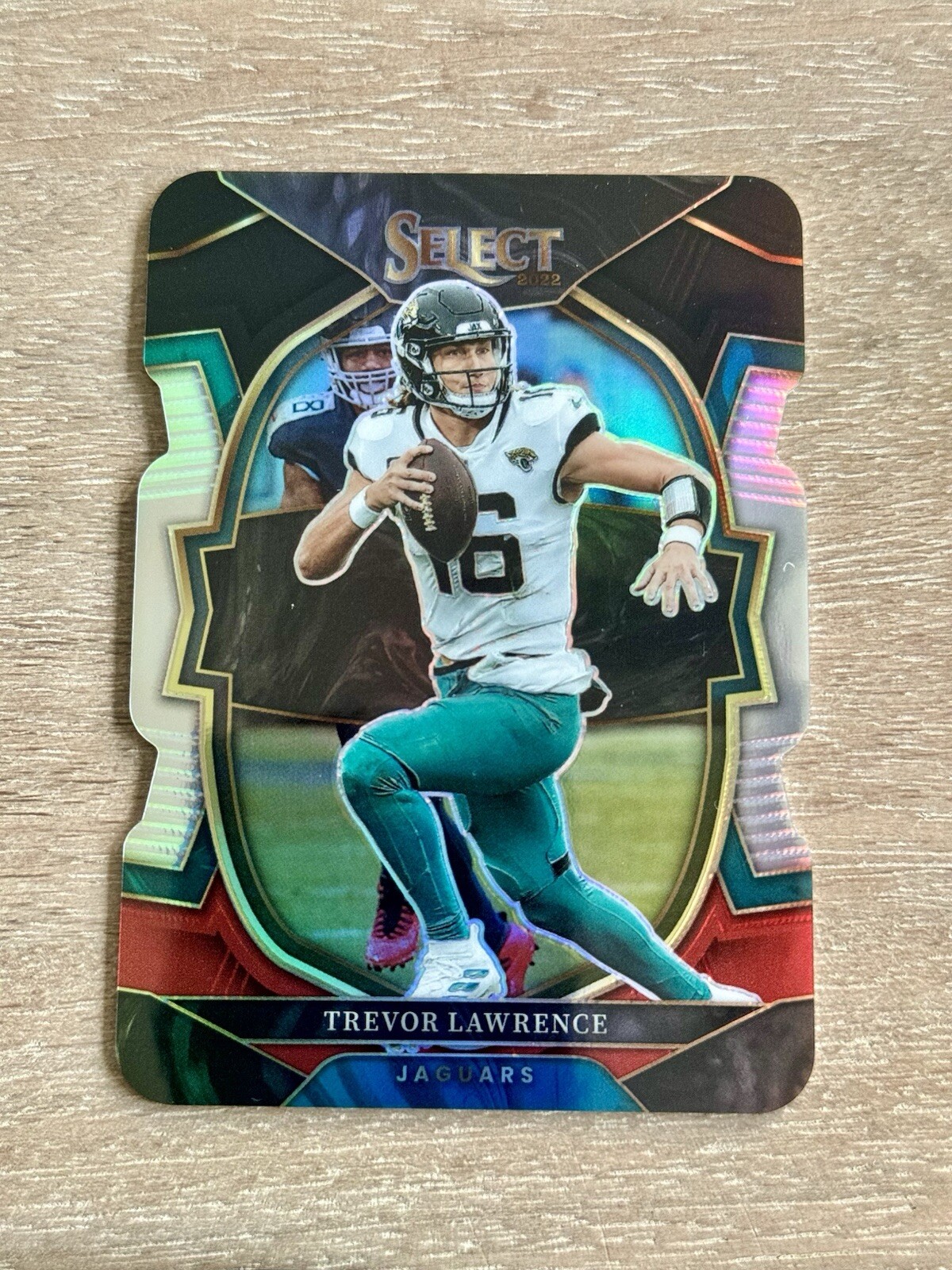 Trevor Lawrence 2022 Panini Select Football Concourse Black & Red Prizm Die Cut