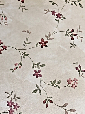 NWT Norwall Cream Wallpaper Vinyl Wall Covering W/Pink Flowers HM26312 Lot 5A
