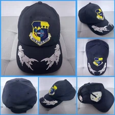 45th SPACE WING Navy Hat Adjustable Cap 100% Cotton Made in USA Military