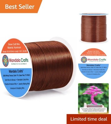100FT 20 Gauge Anodized Brown Wire - Perfect for Jewelry, Sculpting & Crafting