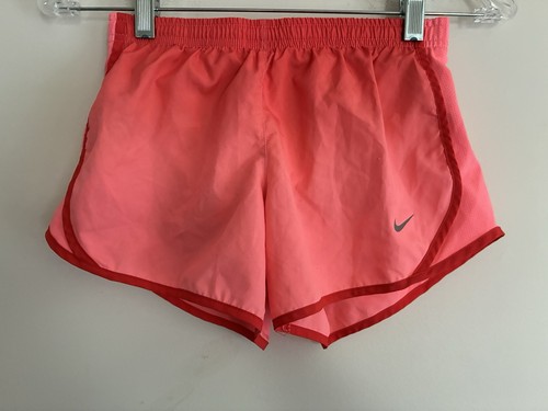 Nike Dri-Fit Kids Girls Solid Pink Mesh 100% Polyester Adjustable Waist Shorts M