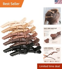 Professional Alligator Hair Clips - 10 Pack Non-Slip Double-Hinged Clips